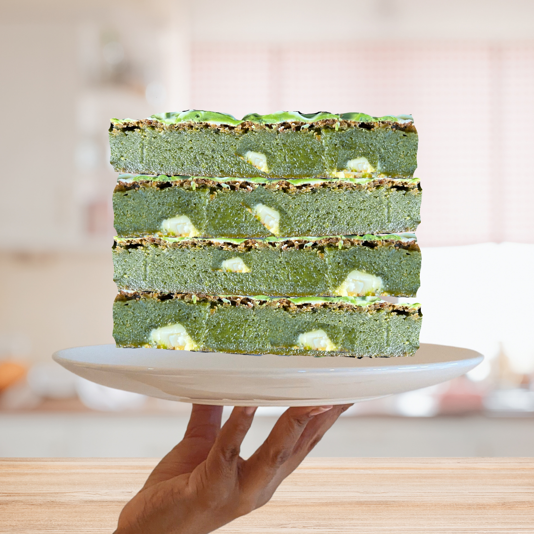 MATCHA & WHITE CHOC BROWNIE